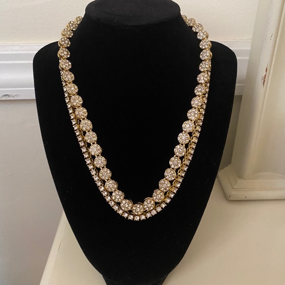 Flower Cluster Tennis Choker Chain Necklace